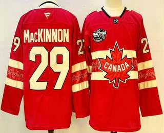 Men's Canada #29 Nathan MacKinnon Red 2025 4 Nations Face-Off Premium Stitched Jersey,We sell and wholesale Men's Canada #29 Nathan MacKinnon Red 2025 4 Nations Face-Off Premium Stitched Jersey on line form chian!
